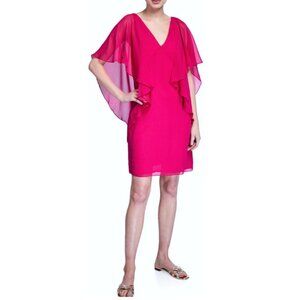 Trina Turk Midi Dress Size-4 Le Vin Rouge ( Pink) 100% Silk